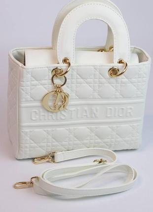 Женская сумка christian dior lady white, женская сумка, кристи...