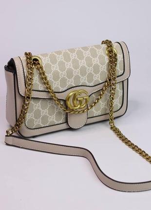 Женская сумка gucci beige, женская сумка, гучи бежевого цвета