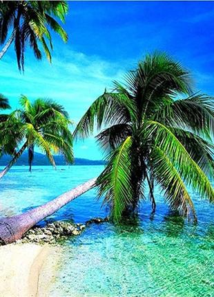 Алмазная мозаика вышивка Райский отдых на гавайях пальмы облак...