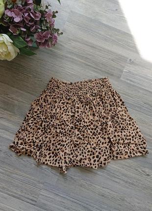 Леопардовая юбка мини р.xs