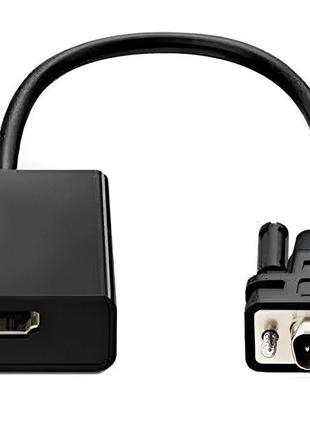 Конвектор VGA (папа) – HDMI (мама) + AUX коробка черный