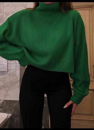 Вкорочений зелений светр house brand