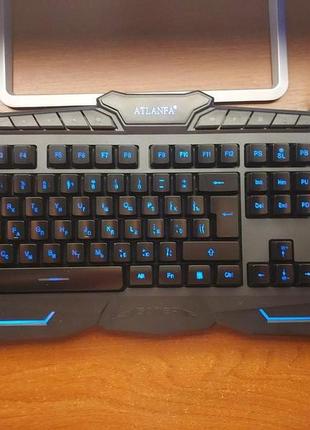 Профессиональная игровая USB клавиатура с подсветкой 3 цвета
