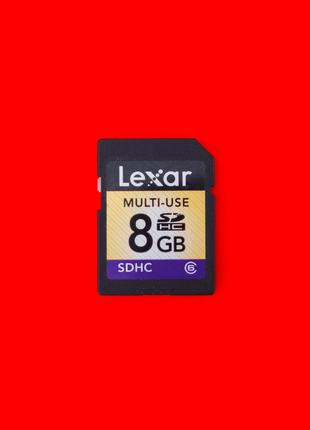 Карта памяти флеш SD HC 8 GB 6 Class Lexar