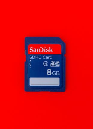 Карта памяти флеш SD HC 8 GB 4 class SanDisk