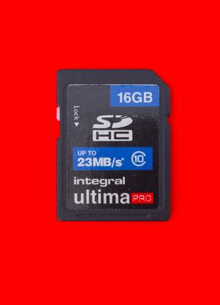 Карта памяти флеш SD HC 16 GB 10 class Integral Ultima Pro