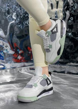 Женские кроссовки air jordan 4 retro seafoam white