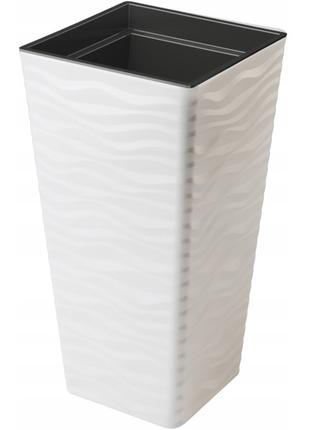 Горшок Sahara slim kwadro-30 белый Form-Plastic 3950-011