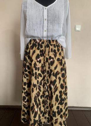 Легкая юбка в леопардовый принт