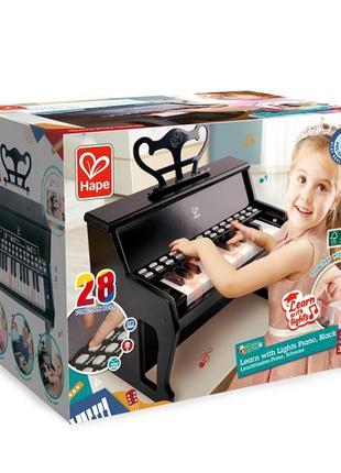 Детское пианино Hape 25 клавиш с подсветкой черный (E0627)
