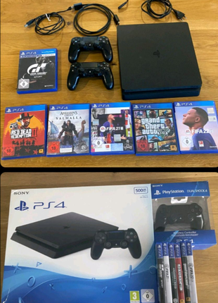 PS4 Slim (500GB) з геймпадом DUALSHOCK4 та гарантією 1 місяць!PRO