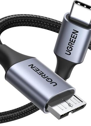 Дата кабель UGREEN Micro B - USB C для жесткого диска 2 м Gray...