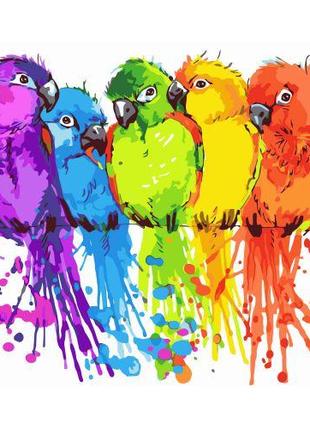 Картина по номерам "Разноцветные попугаи" 40x50 см [tsi234064-...