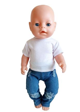 Одежда для куклы Беби Борн / Baby Born 40-43 см набор джинсы ф...