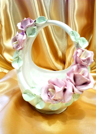 Корзина конфетница керамика розы