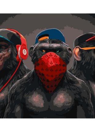 Картина по номерах "Три мавпи" 40x50 см