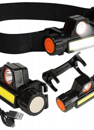 Фонарик налобный X-BALOG BL-872 фонарь с магнитом LED XPE+COB ...