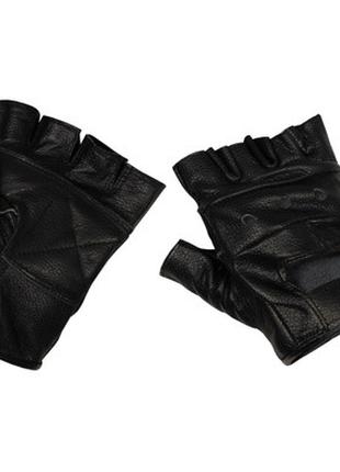 Безпалі шкіряні рукавиці MFH «Deluxe» Black S