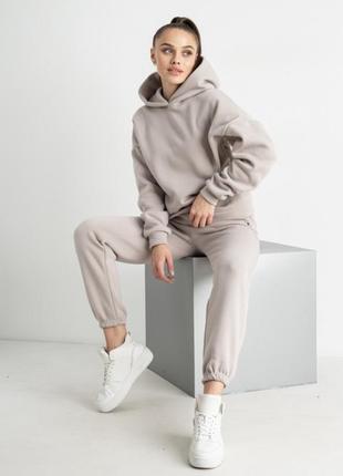 Спортивный костюм женский oversize из трехнитки на флисе yola ...