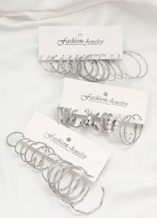 Женские серьги-кольца Earrings New Style, набор серьг для женщ...
