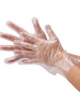Одноразовые полиэтиленовые перчатки 100 шт