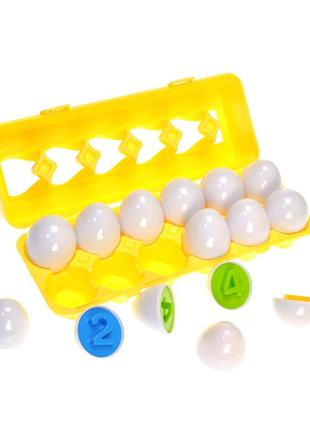 Развивающий сортер "Яйца с цифрами в лотке " DF12 пластик 12 шт