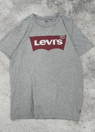 Levis базовая серая футболка левайс