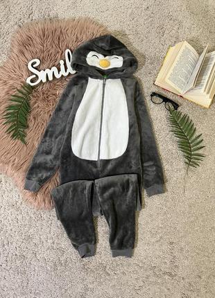 Флисовая пижама кигуруми пингвин No921