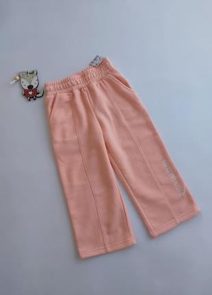 Персиковые теплые спортивные штаны на флисе с начесом kiabi 3,...