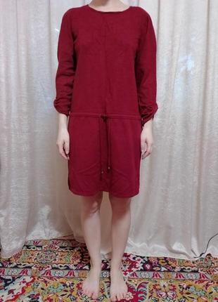 Платье бордовое рукав 3/4  размер l 48-50