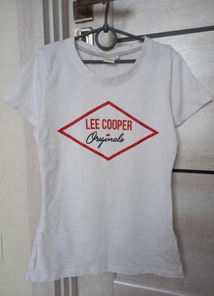 Красивая модная женская белая футболка lee cooper оригинал раз...