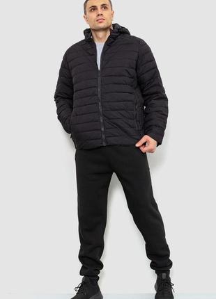 Куртка мужская демисезонная с капюшоном, цвет черный, 214r8891