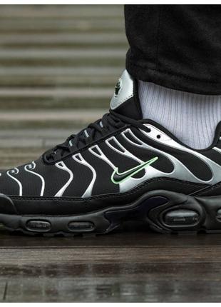 Мужские кроссовки Nike Air Max TN Plus Black Silver Green весн...