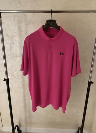 Мужская спортивная поло футболка under armour performance розовая