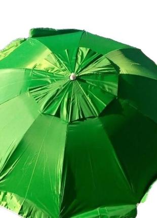 Зонт зелёный 2 м с серебряным напылением и клапаном пляжный, с...