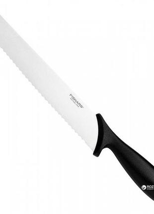 Кухонный нож fiskars essential для хлеба 23 см black 1023774