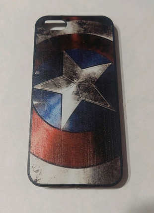 Пластиковый чехол на айфон 5S  iPhone  капитан Америка мстители