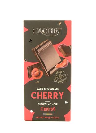 Шоколад черный с вишней Cachet 57% cacao 100 г Бельгия