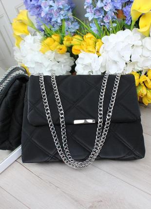 Женская стильная и качественная сумка черный оксфорд