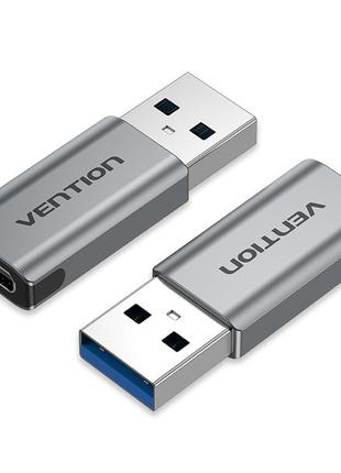 Переходник-адаптер Vention USB 3.0 Male - USB-C Female Gray (C...