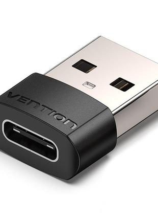 Переходник-адаптер Vention USB 2.0 Male to USB-C Female Black ...