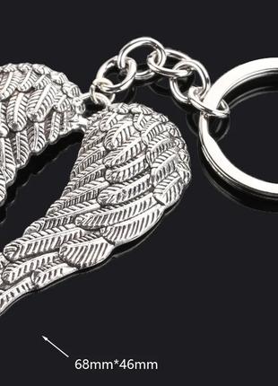 Брелок на ключи ангел серебристый металл крылья ангела 6.8см