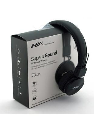 Бездротові Bluetooth Навушники з MP3 плеєром NIA-X3 Радіоблюту...