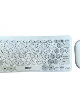 Бездротова клавіатура mini та миша keyboard 5263 + приймач Біла