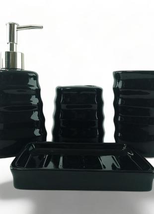 Набор для ванной керамический черный (29х20,5х10 см)