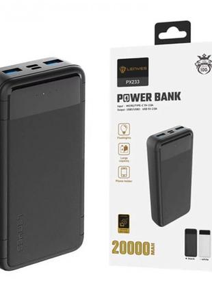 Зовнішній акумулятор Power bank Lenyes PX233 20000 Mah батарея...