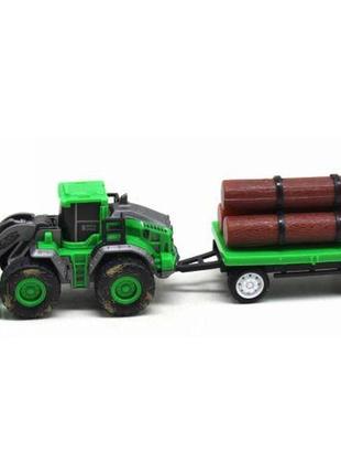 Трактор с прицепом инерционный (зеленый)
