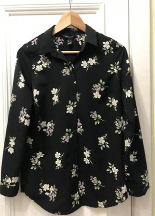 Блуза рубашка в цветы