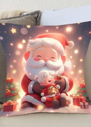 Подушка 3D новогодняя Уютная подушка с Дедом Морозом 3166_D 15...