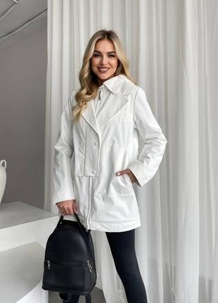 Жіноча тепла куртка колір білий р.L 450314